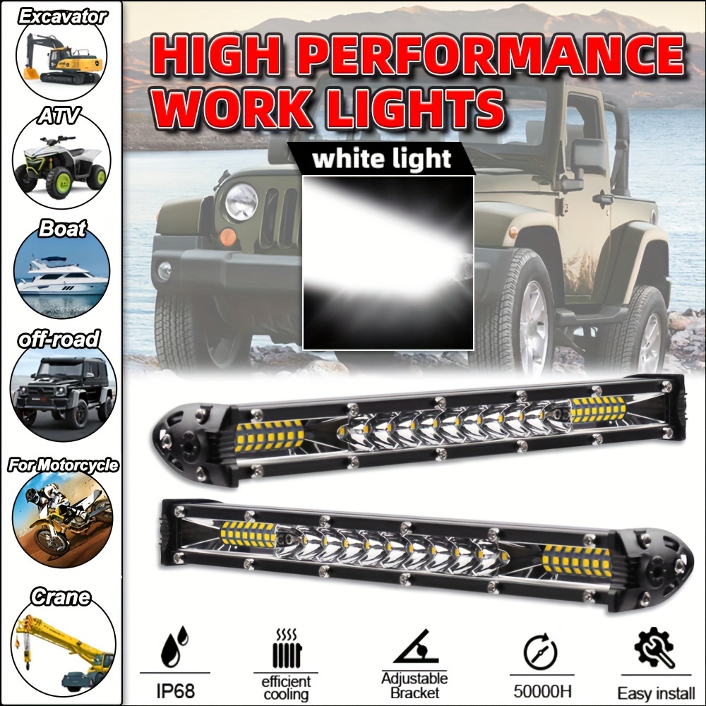 12V-LED Lampe de Travail Barre Projecteur Spot Feux Conduite Offroad Voiture  SUV