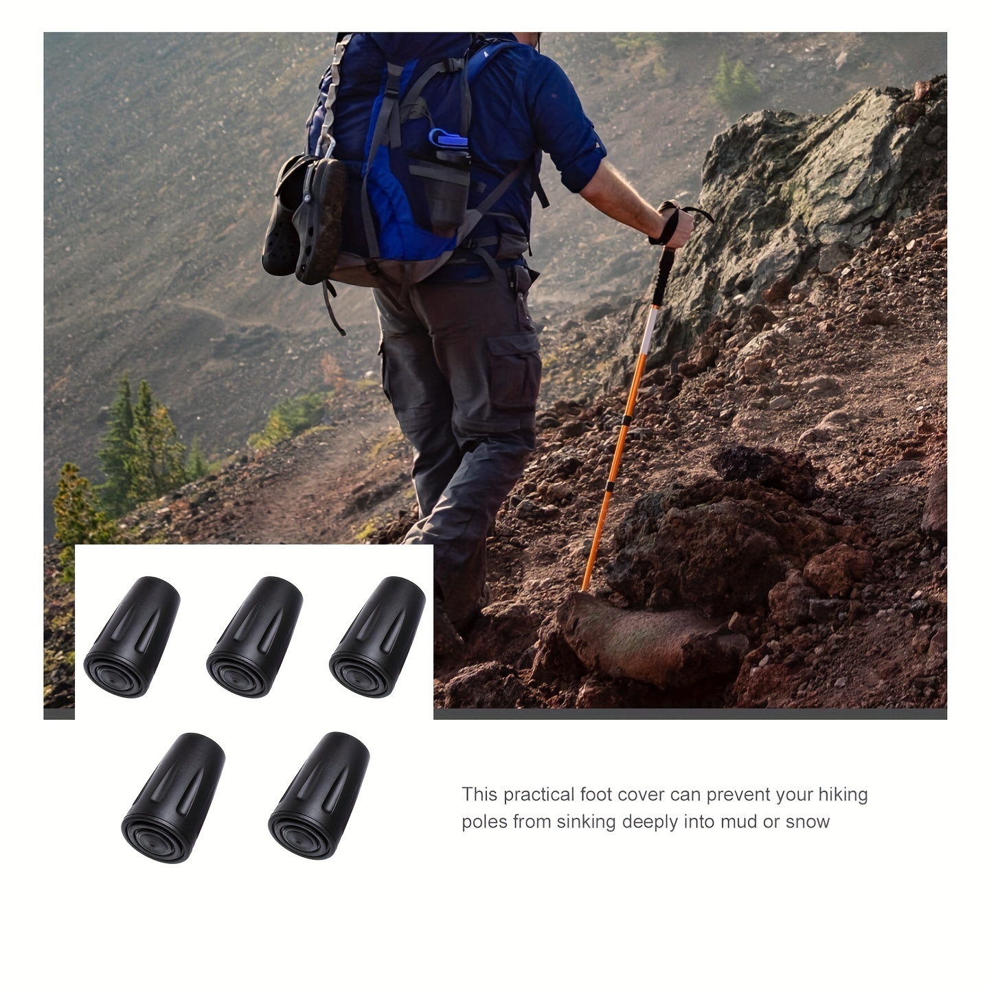 5set Accessori Per Bastoncini Da Trekking All'aperto, Copertura Protettiva  Per Bastone Da Passeggio, Pad Antiscivolo Per Stampella, Copertura Per  Piede Rotonda - Temu Italy