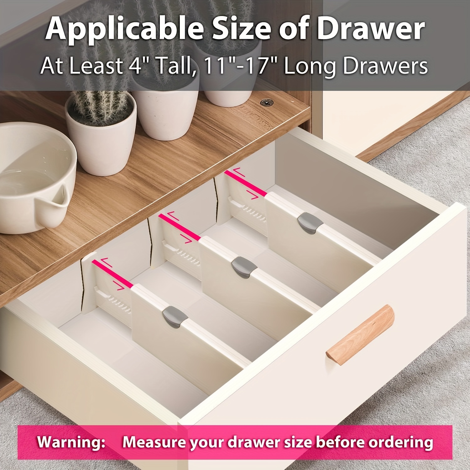 Adjustable Drawer Partition Divider for Storage Organization