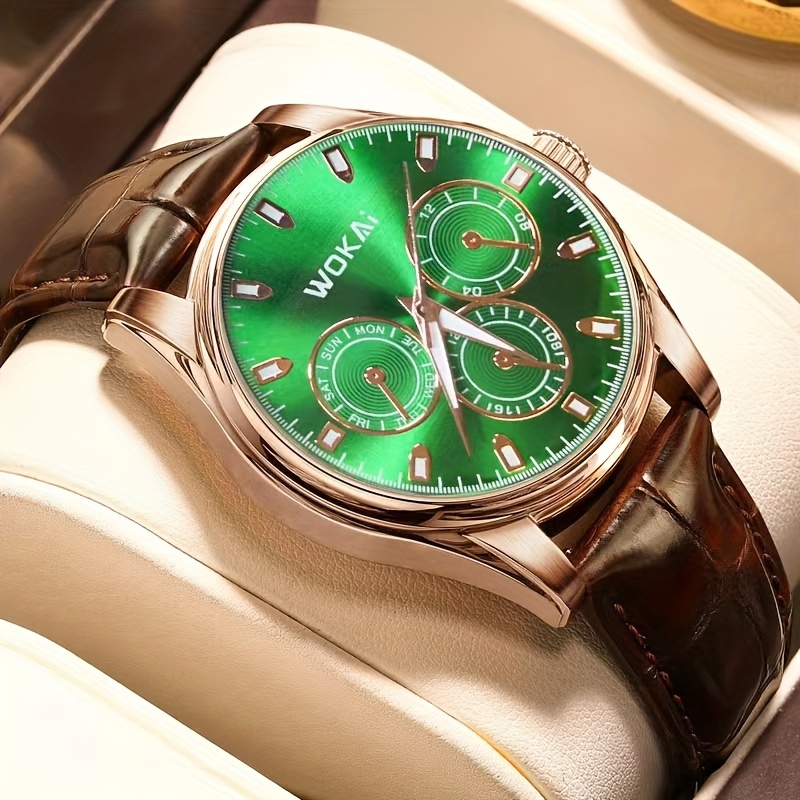 

Casual Men's Fashion Quartz Watch Vintage Business Analog Pu Leather Wrist Watch, Gift For Husband Him