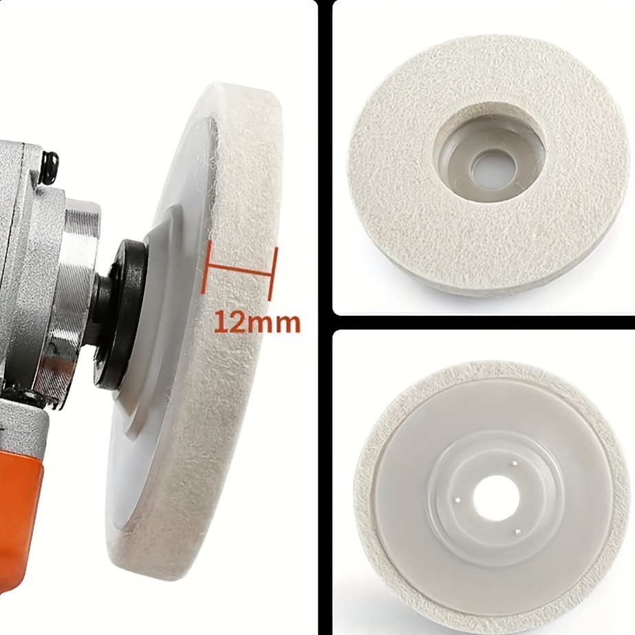 4pcs Wool Polishing Wheel Disc Grinder Tool 100mm Angle Grinder Felt  Polishing Buffer Pad for Furniture/Wood/Jade/Metal Polishing