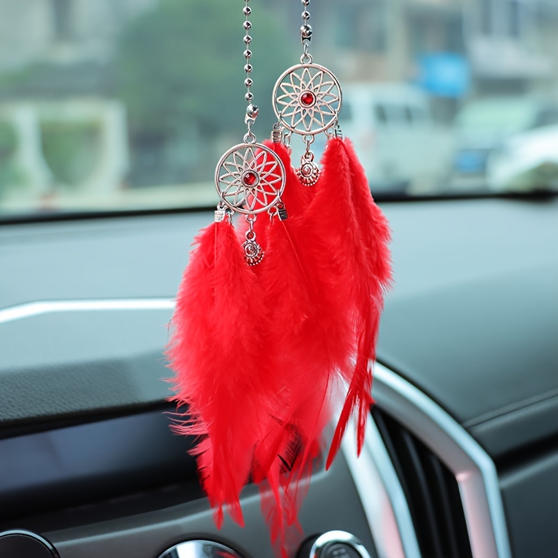 

1pc Newest Car Interior Charm Pendant Decoration, Car Cute Small Fresh Romantic Handmade New Car Hanging, Feather