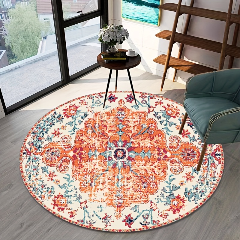 Large Boho Tribal Round Rug Vintage Persian Small Round Area - Temu