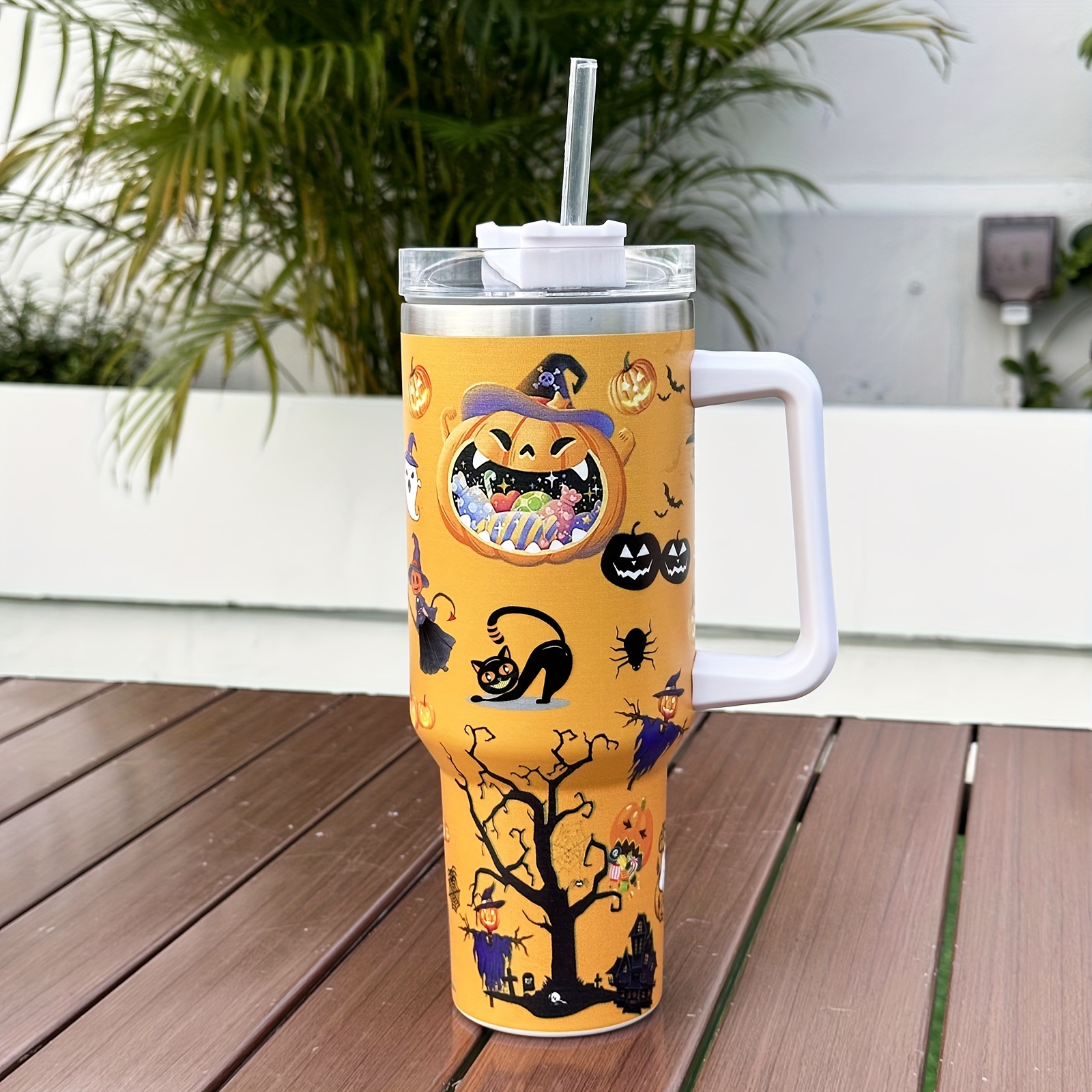 Wellness Halloween Cup Extra Large Tumbler 30 oz Spiders Double Walled TIK  TOK