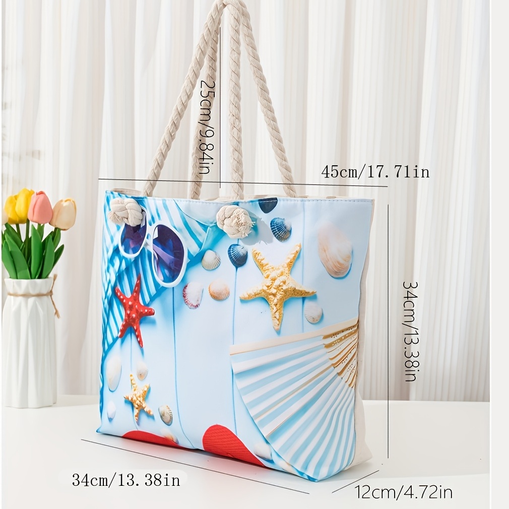 Large Beach Tote Bag With Double Handles Stylish And Spacious Shopping Bag For Your Next Vacation