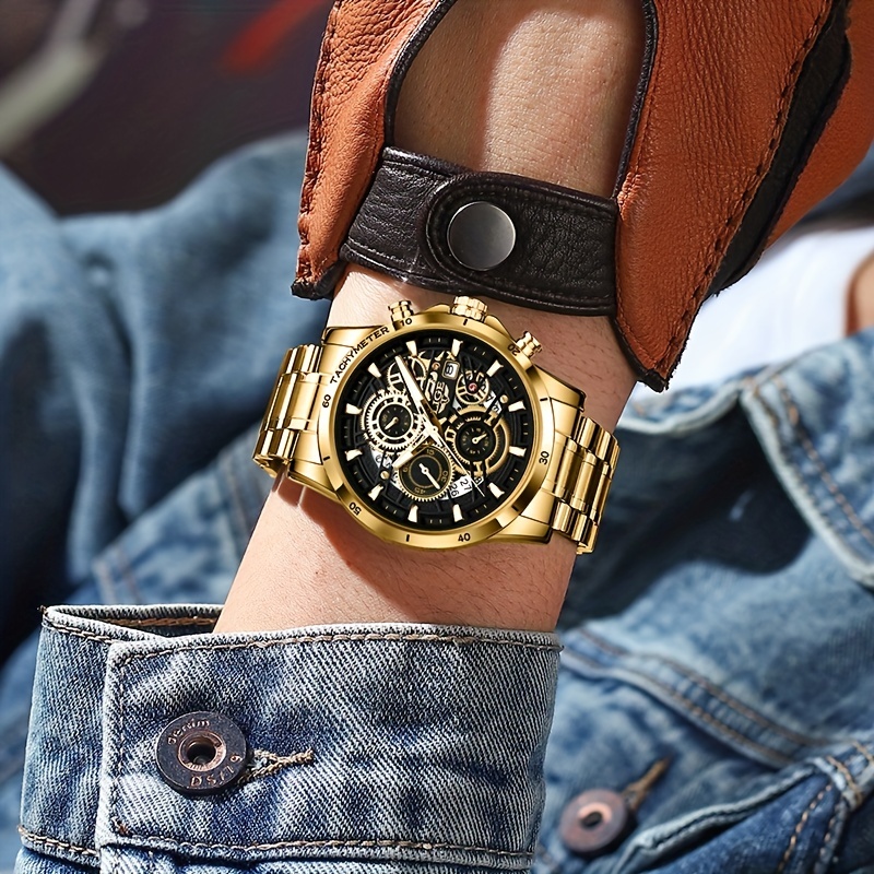 Montre Guess homme acier doré chronographe | MATY