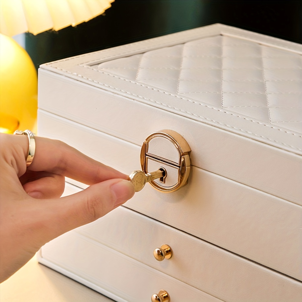 Desktop Jewelry Storage Box Large Capacity Organizer Case Box