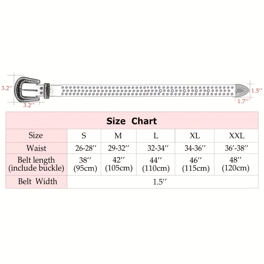 Y2K Sparkle Western Rhinestone Belt for Men Women