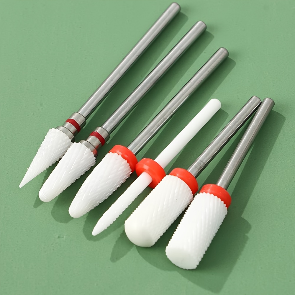 

6pcs Ceramic Nail Polishing Bits, Nail Drill Bits, Nail Polishing Cleaning Brush, Pedicure Remover For Acrylic Gel, Nails Polishing Tools, Nail Art Pedicure Manicure Tools