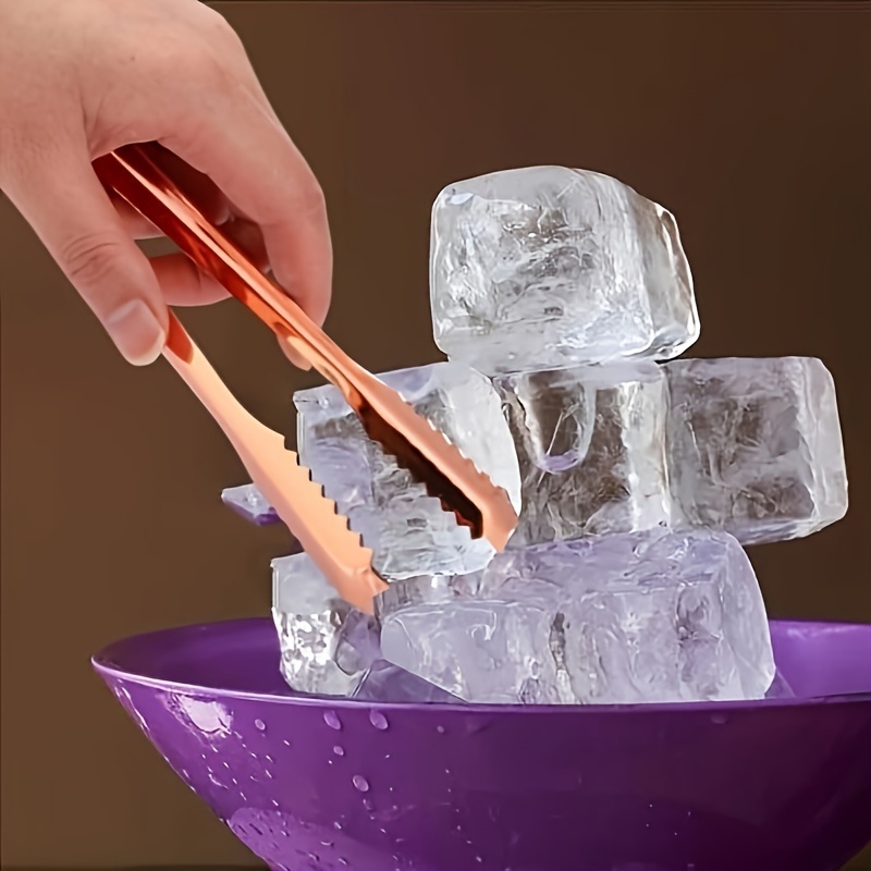 Pinzas de hielo, pinzas de hielo de acero inoxidable para cócteles, pinzas  de hielo para cubo de hielo, herramientas de servir, pinzas de metal de 6.7