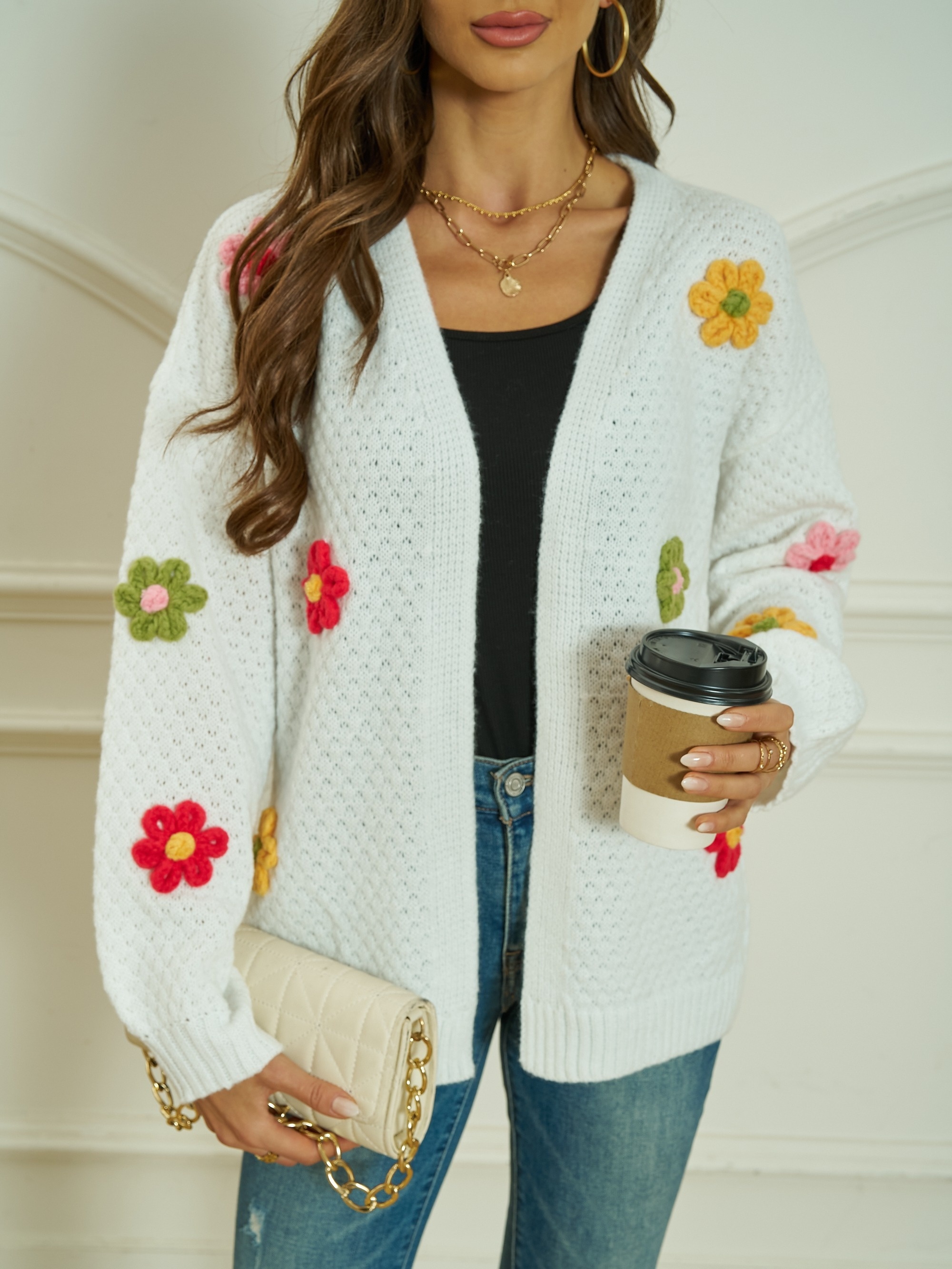 Floral Cardigan Sweater - Temu Canada
