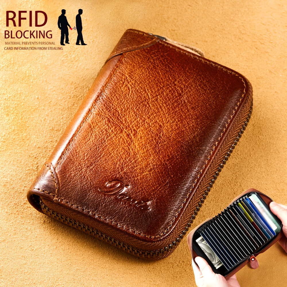 1pc Men's Multi Card Rfid Wallet Vertical Accordion Style Card