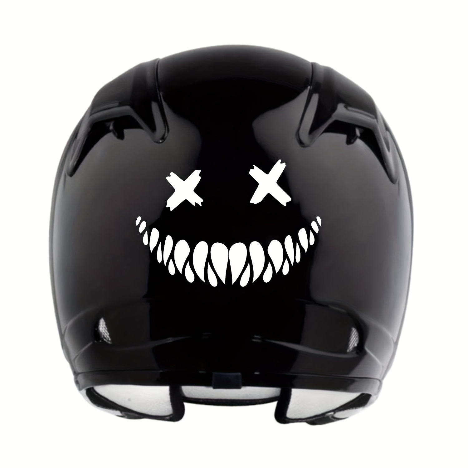 Skull Teeth Helmet Sticker Reflective Waterproof Halloween Stickers