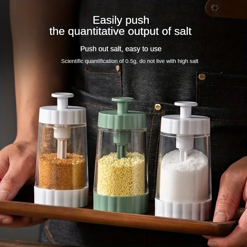 Glass Salt Dispenser 0.5g Pepper Shaker Spice Sugar Seasoning Bottle Home  Kitchen Push-type Salt Bottle Kitchen Spice Tools