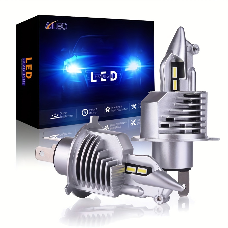 H4 9003 Ampoules de phare de voiture LED, 100W 24000LM 6000K Blanc froid  600% de luminosité H4/9003/HB2 LED Canbus haute/basse avec ventilateur Plug  And Play, 2Pcs - Temu Belgium