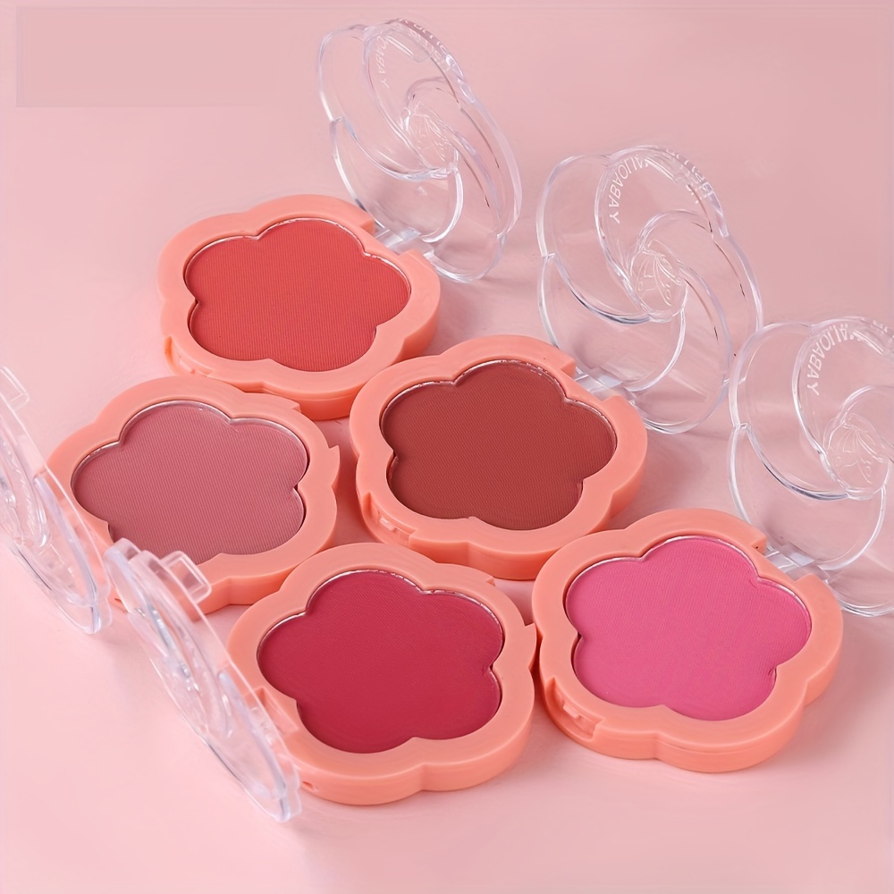 Monochrome Heart-shaped Powder Blusher Peach Pink Matte Blush Lasting  Natural