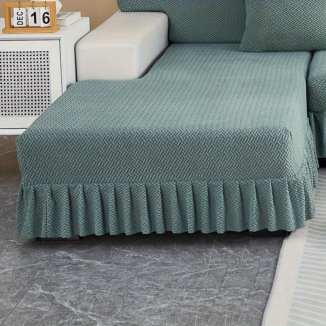 Skirted Style Elastic Sofa Cover, 1pc