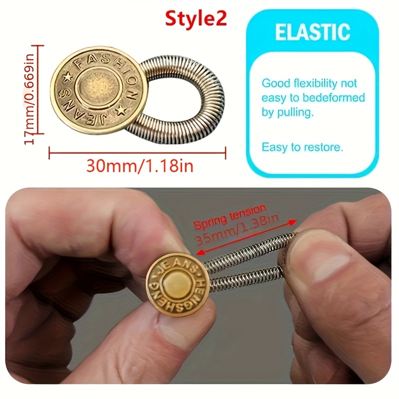 2/10PCS Magic Metal Button Extender for Pants Jeans Free Sewing Adjustable  Retractable Waist Extenders Button Waistband Expander
