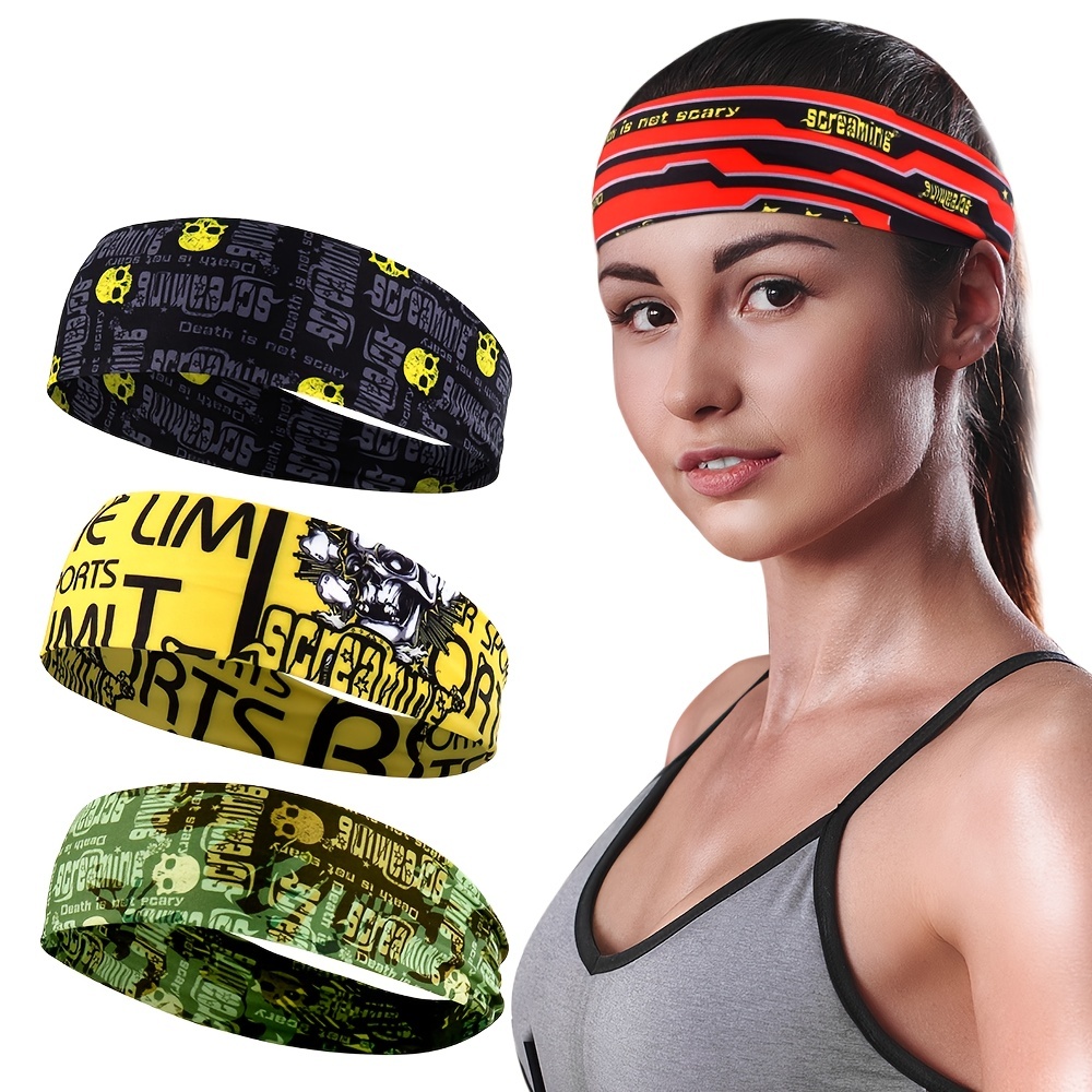 Women's Workout Headbands Fashion Sports Headband Women Men Sport Sweat  Sweatband Headband Yoga Gym Stretch Sport Hair Bands for Home Outdoor  Cycling