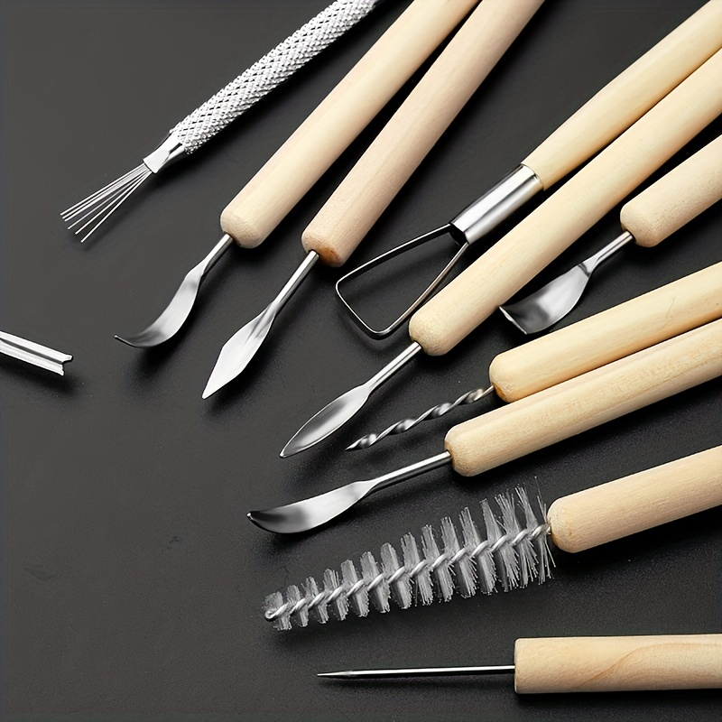  LALAFINA Pottery Handle Tools Pottery Carving Tool Diamond Core  Tools Pottery Wax Sculpting Tools Pottery Clay DIY Tool Clay Scraper  Pottery Sculpting Tool Water Cup Modeling Supplies Wood