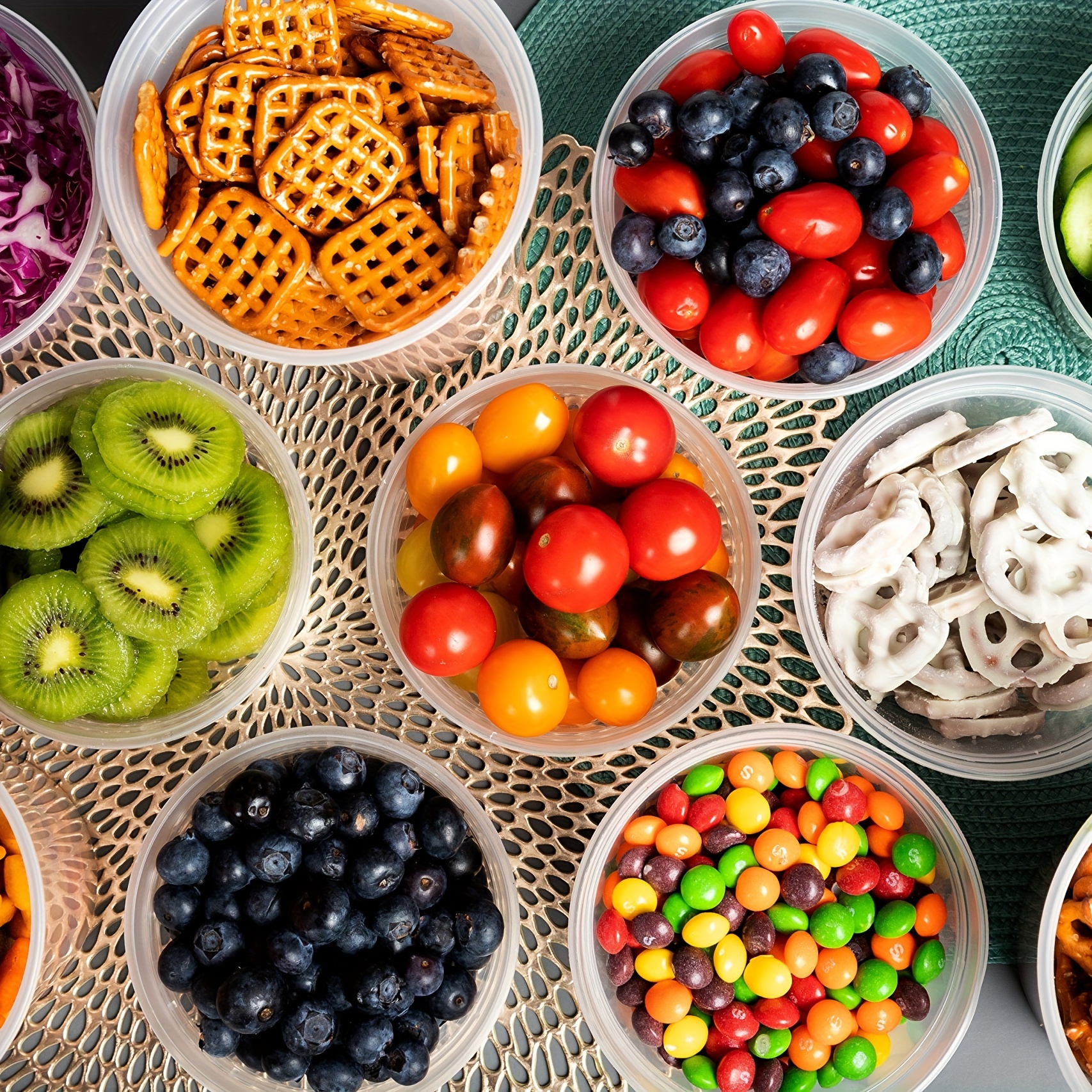 6/7pcs Contenedores Alimentos Redondos Tapas Contenedor - Temu