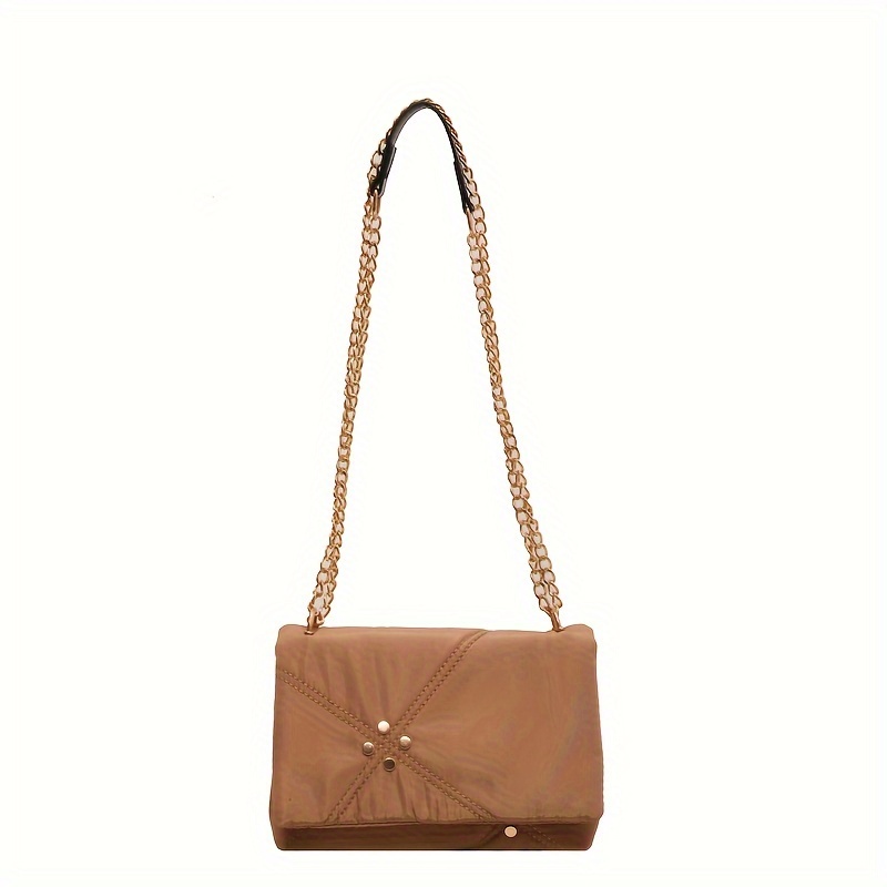 Sofia Crossbody Chain Purse | Sassy Cognac Chain Strap Shoulder Bag