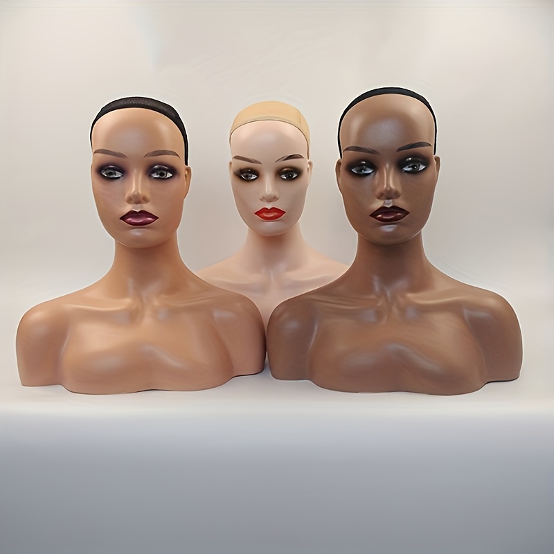 Female Realistic Mannequin Head With Shoulders African Wig - Temu
