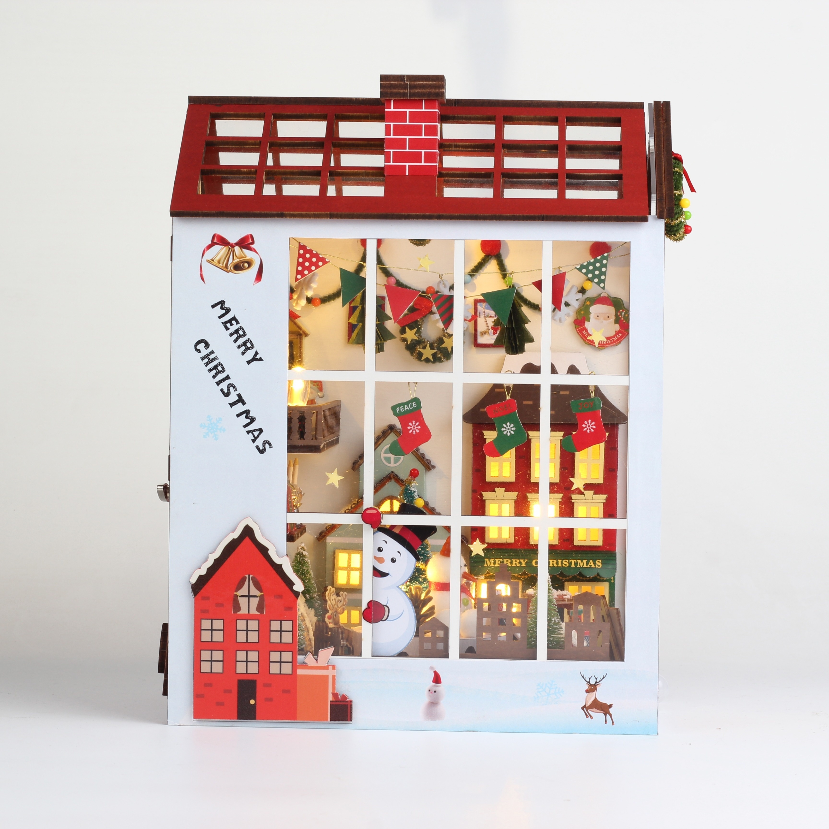 Diy Dollhouse Christmas Gift Kit Luminous Miniature House - Temu