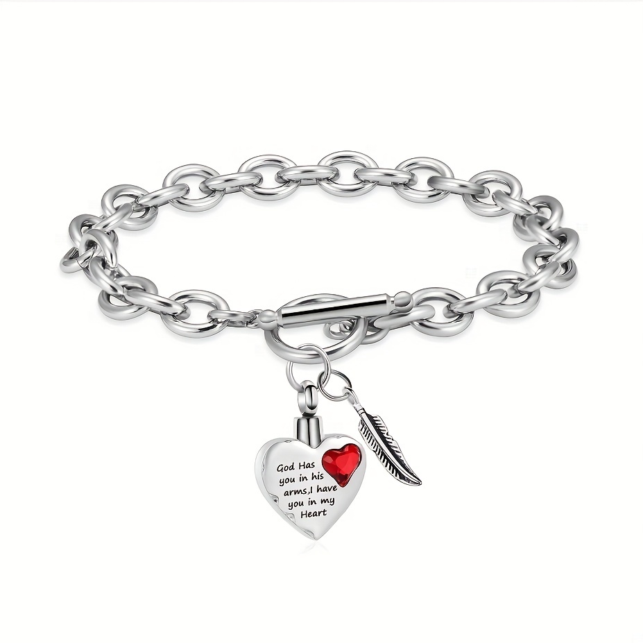 Stainless Steel Cremation Urn Bracelet for Women MenBling CZ Stone Cy   tauezhon