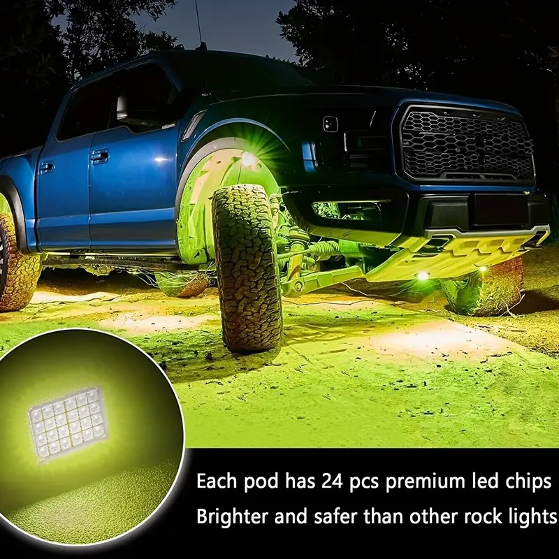 Rock Lights For Trucks Rgb Led Rock Lights With App/remote - Temu