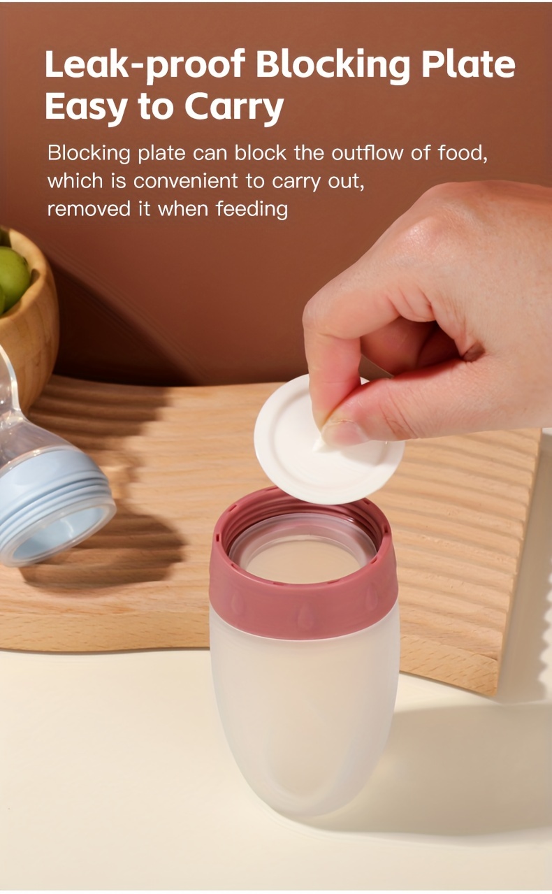 100ml 3oz liquid silicone feeder rice paste squeeze feeding bottle with dispensing spoon details 7