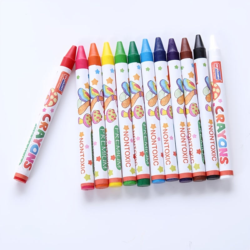 12pcs Stackable Multicolor Crayons, Party Favors DIY Rainbow Pencils,  Stackable Crayons For School, Office, Kids Birthday Party Supplies, 12  Colors