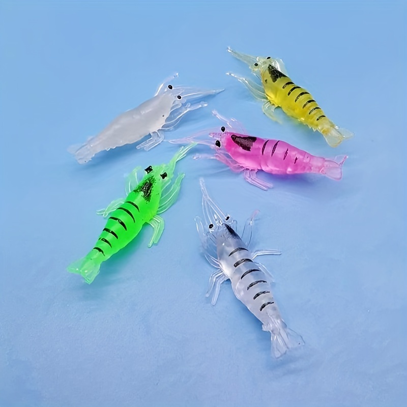 1PC Glow In The Dark Soft Fishing Lure Silicone Shrimp Bait Iscas