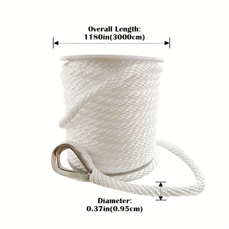 Better Boat Premium Anchor Rope Double Braided Boat Anchor Line 100 ft White Marine Grade 3/8 Rope