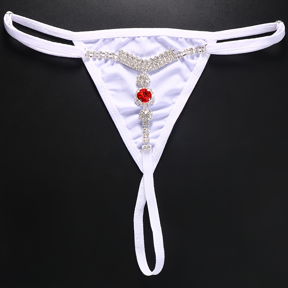 Simple Sexy Underwear Thong Chain Inlaid Shiny Rhinestone - Temu