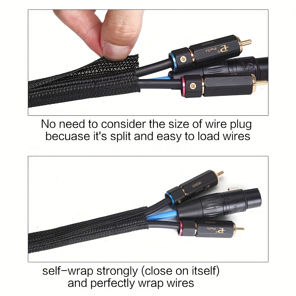 1 adet, 20 Kablo Koruyucu, Tel Örgü Tüp Kablo Kılıfı Bölünmüş Kılıf USB Kablosu Güç Kablosu Ses Video Kablosu için, Kedilerin Kablo Çiğnemesini Önleyin, Siyah