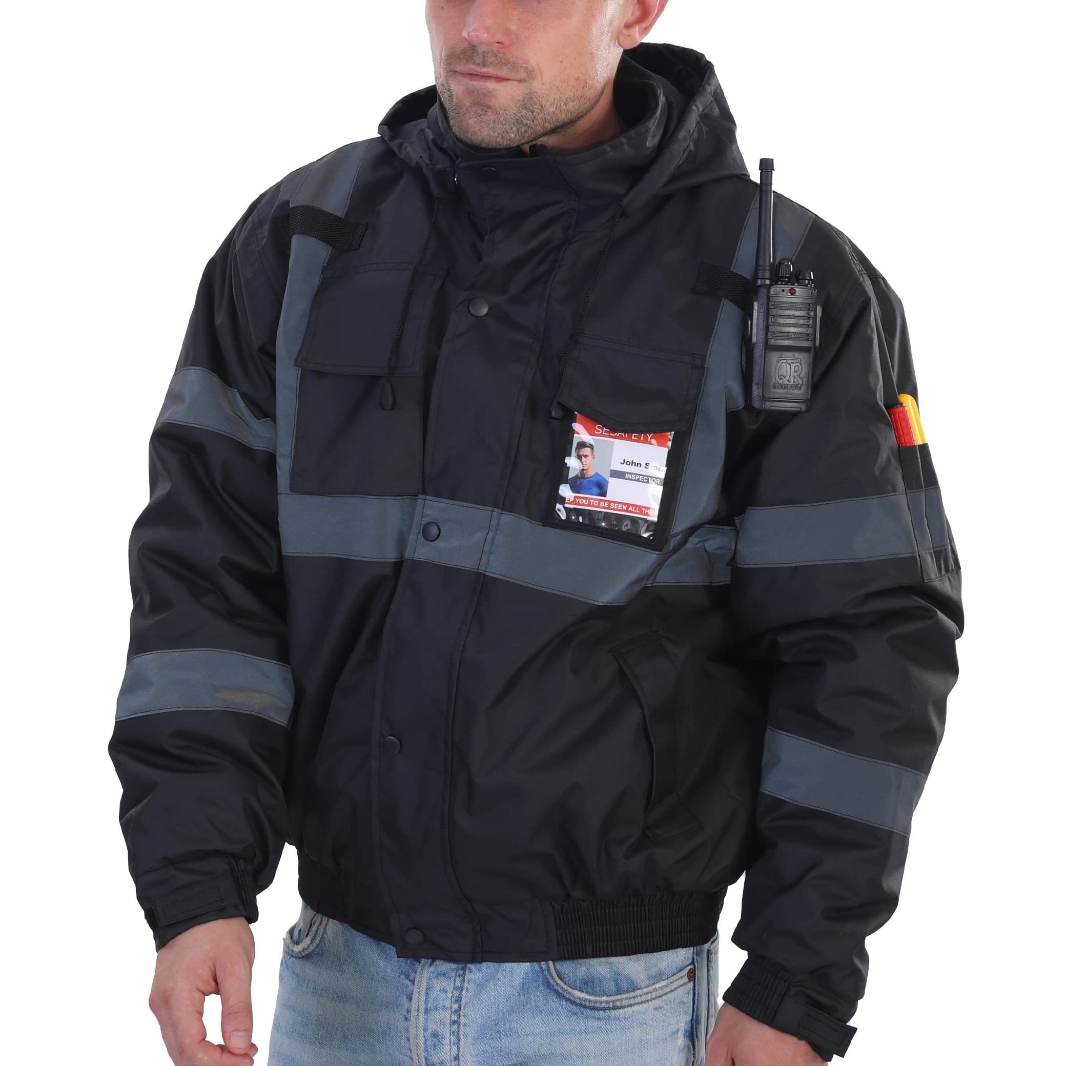 Stay Safe Stylish Multi Pocket Reflective Jacket For Men Women