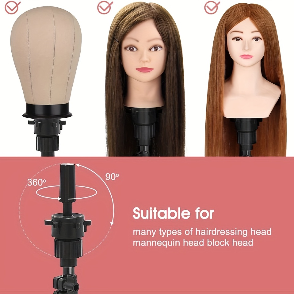 Foldable Adjustable Metal Mannequin Head Stand for Wig Training