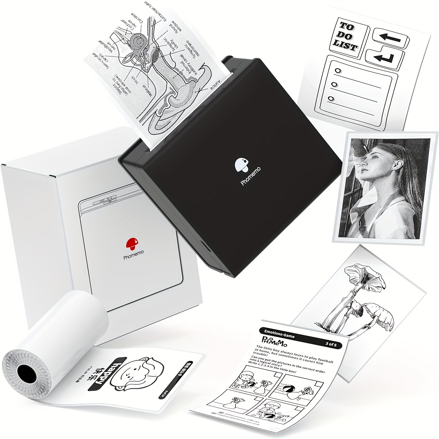 Phomemo Mini Printer M02 Inkless Pocket Printer, Wireless Bluetooth  Portable Thermal Printer for Phone, Sticker Printer for Kids Gift, Study  Supplies