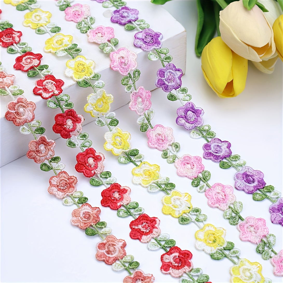 1 Yard Pearl Rose Flowers Golden Lace Trim Embroidered Lace - Temu