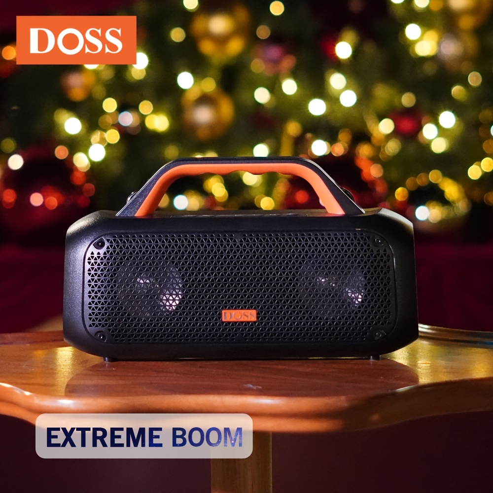 DOSS Extreme Boom - Altavoz Bluetooth para exteriores con sonido potente de  60 W, tiempo de reproducción de 30 horas, banco de energía integrado de