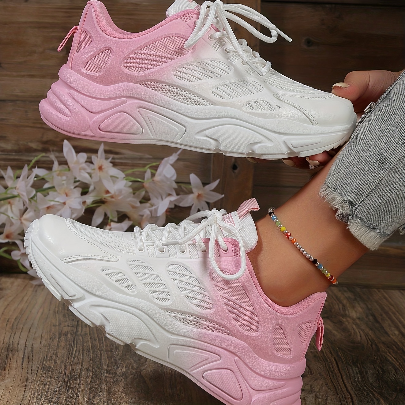 Ombre lace up deals chunky sneakers