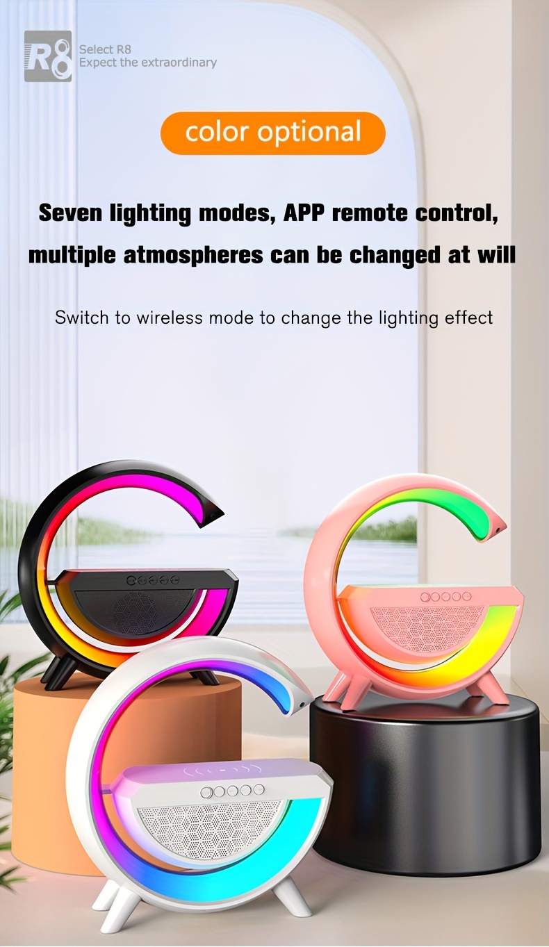 Sm2301 Wireless Speaker 6 Light Modes Wireless Charging - Temu United ...