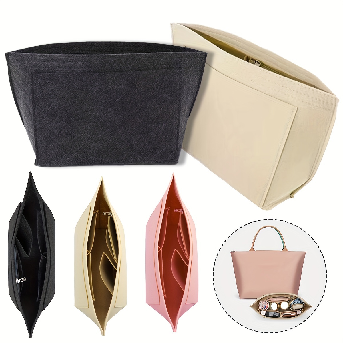 

Portable Large Capacity Liner Bag, Multi-pocket Inner Bag, Perfect Storage Bag In Bag