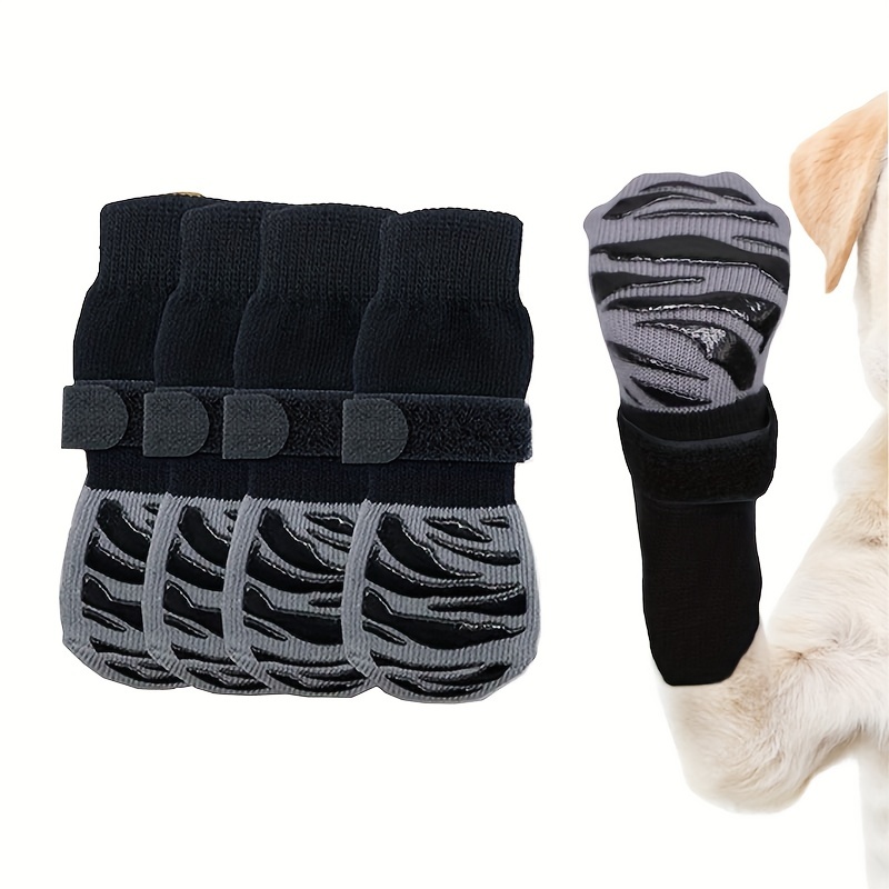 Axbuldo Anti-Slip Dog Socks 2 Pairs - Soft Dog Grip Socks with Adjustable  Strap & Safety Reflective Tape Pet Dog Paw Protector for Indoor on Hardwood