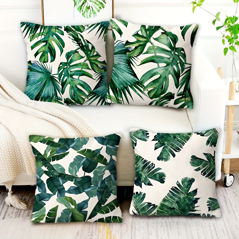 Bedding House Tropical Flora Green Quality Design Filled Polyester Cotton Cushion 45 x 45 cm main image 1