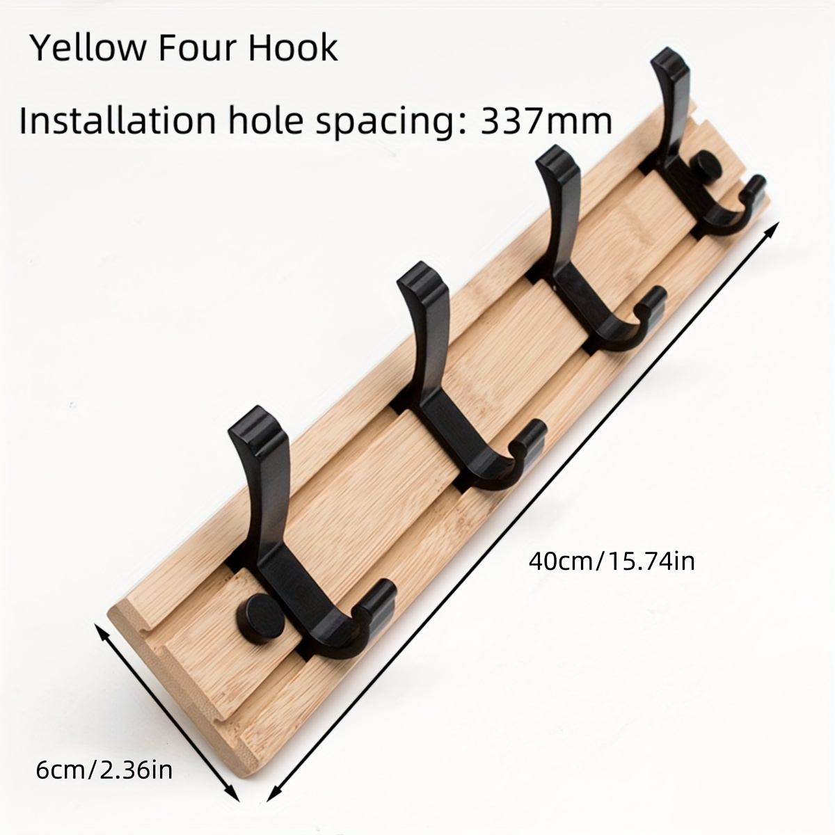 Flip Solid Wood Hook Wall Mounted Coat Rack