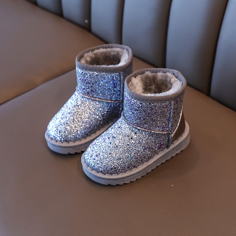 Girl's Solid Snow Boots with Warm Fleece Lining, Cozy Ankle Design