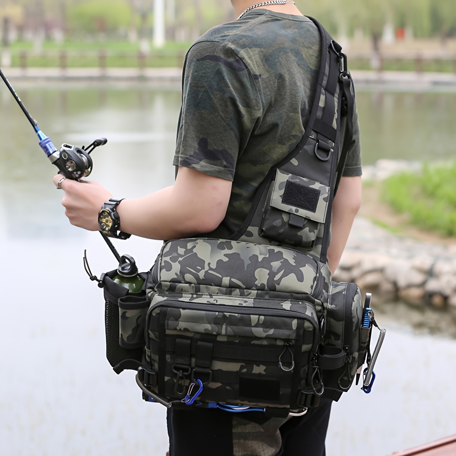 Multifunctional Shoulder Bag Messenger Bag Fishing Bait Hook - Temu