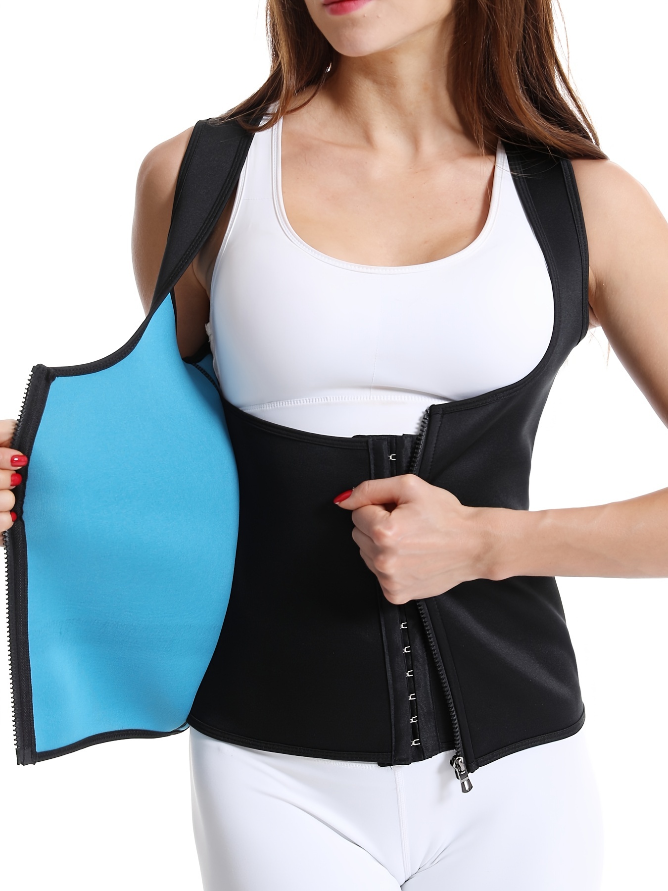 Women's Waist Trainer Cincher Body Shaper Tummy Control Slimming Corset Zip  Vest